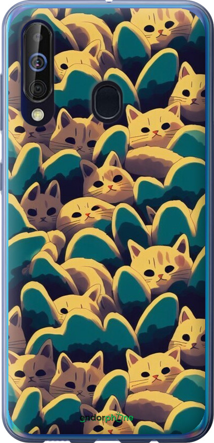 Силиконовый чехол С изображением кошек для Samsung Galaxy A60 2019 A606F - 6429u-1699 изображение 
