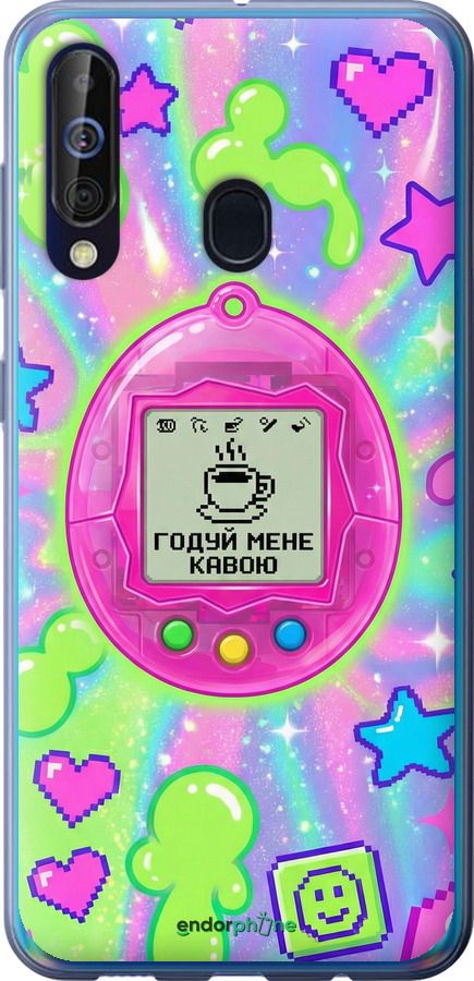 Силиконовый чехол Y2K Aesthetic Retro Pet: Годуй мене кавою для Samsung Galaxy A60 2019 A606F - 6784u-1699 изображение 