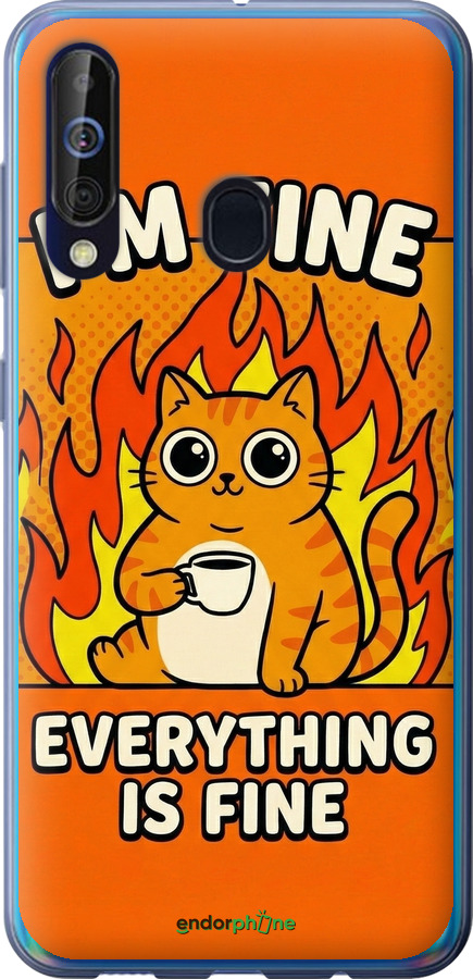 Силиконовый чехол Funny Cat для Samsung Galaxy A60 2019 A606F - 6786u-1699 изображение 