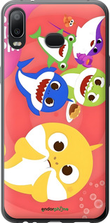 Силіконовий чехол Бейби Шаркс для Samsung Galaxy A6s - 6305u-1604 изображение 