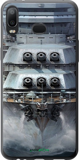Силиконовый чехол Линкор, world of tanks, wargaming, военный корабль для Samsung Galaxy A6s - 6453u-1604 изображение 