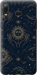 Силиконовый чехол 'Celestial Harmony: Sun & Moon Gold Mystic Pattern' для Samsung Galaxy A6s изображение 3