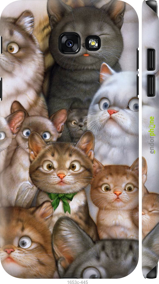 

3D пластиковий матовий чохол "Коти" для Samsung Galaxy A7 (2017)