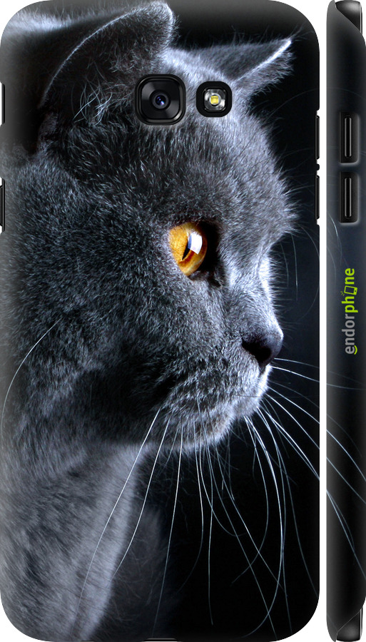 

3D пластиковий матовий чохол "Гарний кіт" для Samsung Galaxy A7 (2017), Чорний