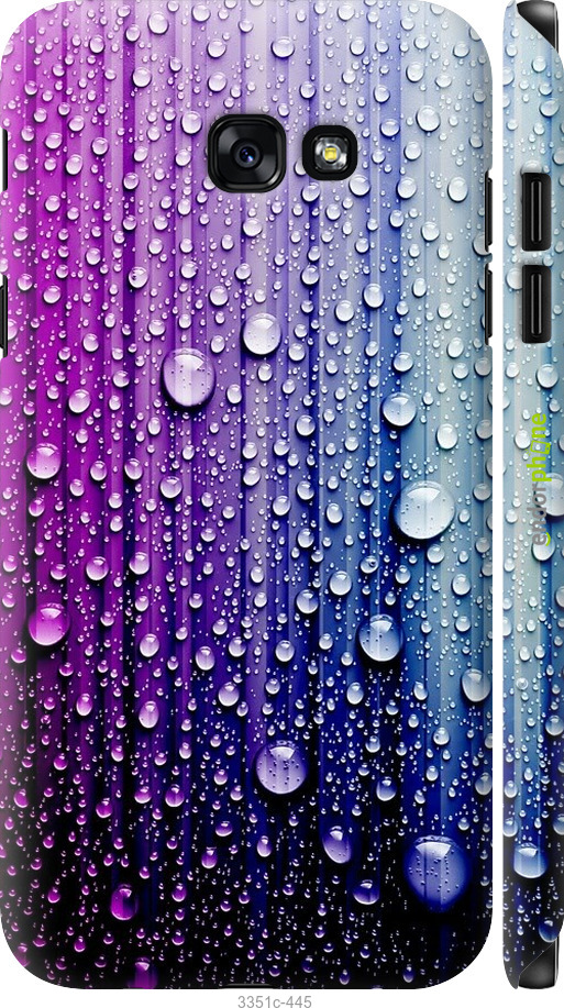 

3D пластиковий матовий чохол "Краплини води" для Samsung Galaxy A7 (2017), Синій