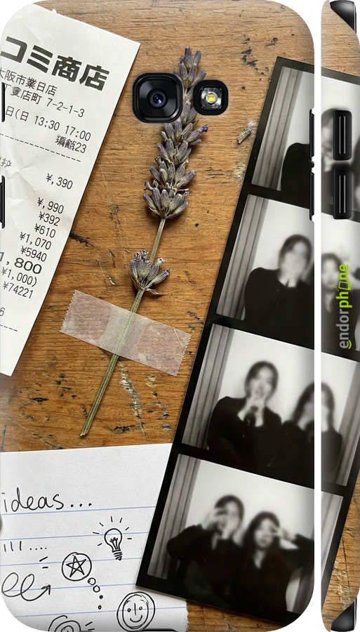 3D пластиковый матовый чехол Aesthetic Scrapbook Collage для Samsung Galaxy A7 (2017) - 6773m-445 изображение 