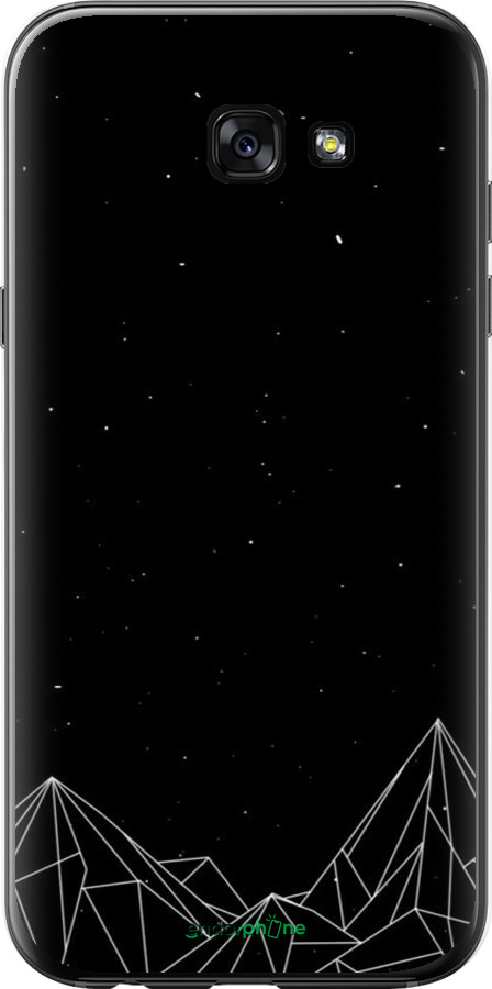 2D пластиковый чехол Черно белые абстрактные горы для Samsung Galaxy A7 (2017) - 6437t-445 изображение 