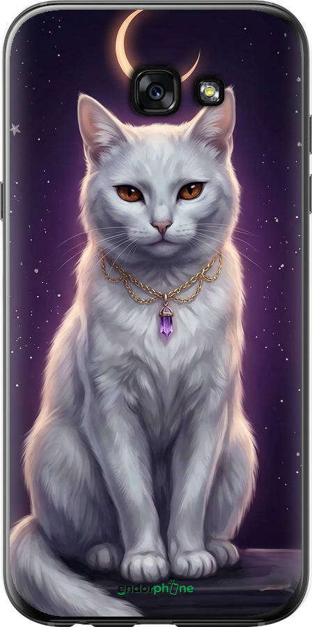 2D пластиковый чехол Mystic White Cat Gothic Dark Purple Gold для Samsung Galaxy A7 (2017) - 6805t-445 изображение 