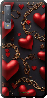 TPU чехол Сердечки для Samsung Galaxy A7 (2018) A750F - 5831b-1582 изображение 