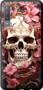 TPU чехол Череп у рожевих квітах для Samsung Galaxy A7 (2018) A750F - 5965b-1582 изображение 