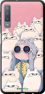 TPU чехол Малышка с котами для Samsung Galaxy A7 (2018) A750F - 6295b-1582 изображение 