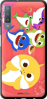 TPU чехол Бейби Шаркс для Samsung Galaxy A7 (2018) A750F - 6305b-1582 изображение 