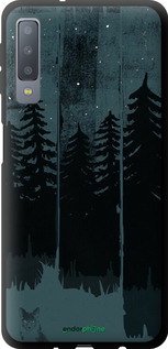 TPU чехол Лиса и ночной лес для Samsung Galaxy A7 (2018) A750F - 6481b-1582 изображение 