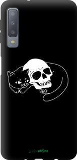 TPU чехол Із зображенням кота та черепа для Samsung Galaxy A7 (2018) A750F - 6491b-1582 изображение 