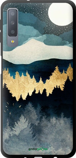 TPU чехол Нічний краєвид з лісом та горами для Samsung Galaxy A7 (2018) A750F - 6493b-1582 изображение 