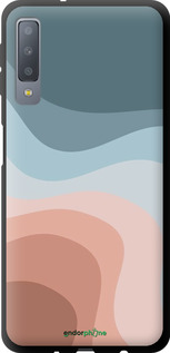 TPU чехол З синіми та рожевими хвилями в стилі ретро для Samsung Galaxy A7 (2018) A750F - 6532b-1582 изображение 