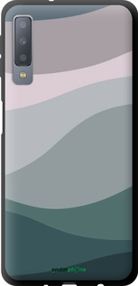 TPU чехол С фиолетовым и бирюзовым ретро-стилем и волнами для Samsung Galaxy A7 (2018) A750F - 6533b-1582 изображение 