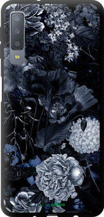 TPU чехол Анотація квітковий малюнок в синіх тонах. для Samsung Galaxy A7 (2018) A750F - 6539b-1582 изображение 
