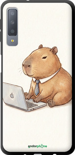 TPU чехол Funny Capybara CEO Working для Samsung Galaxy A7 (2018) A750F - 6777b-1582 изображение 