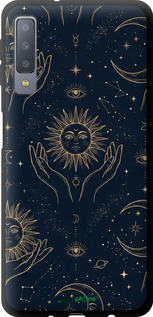TPU чехол Celestial Harmony: Sun & Moon Gold Mystic Pattern для Samsung Galaxy A7 (2018) A750F - 6778b-1582 изображение 