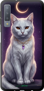 TPU чехол Mystic White Cat Gothic Dark Purple Gold для Samsung Galaxy A7 (2018) A750F - 6805b-1582 изображение 