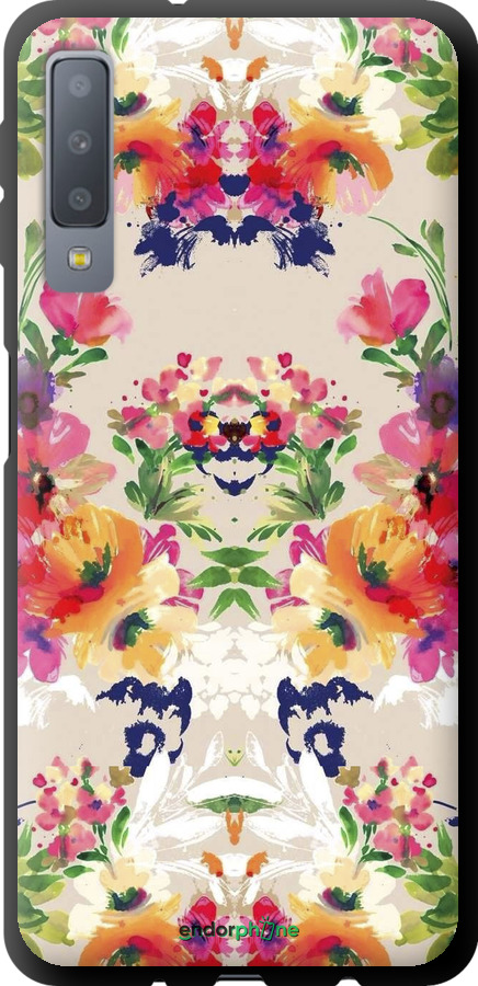 TPU чехол Цветочный узор для Samsung Galaxy A7 (2018) A750F - 1083b-1582 изображение 