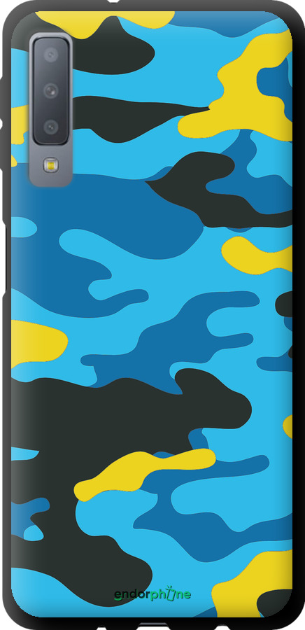 TPU чехол Желто-голубой камуфляж для Samsung Galaxy A7 (2018) A750F - 1084b-1582 изображение 