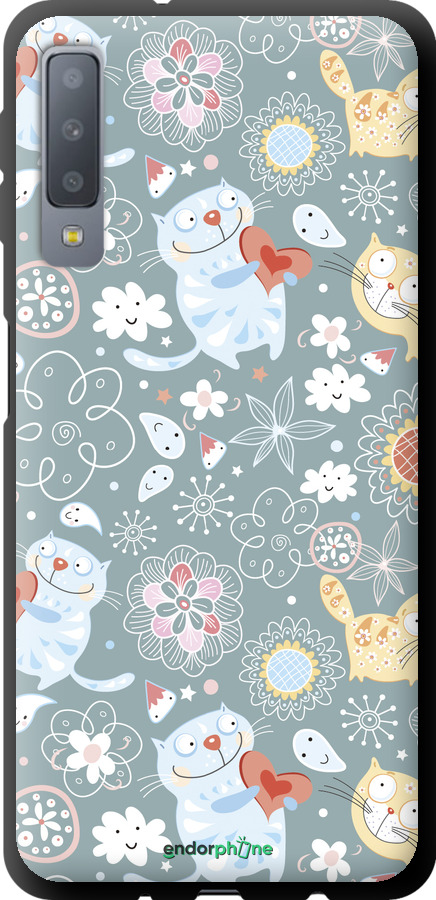 TPU чехол Кошенята v3 для Samsung Galaxy A7 (2018) A750F - 1223b-1582 изображение 