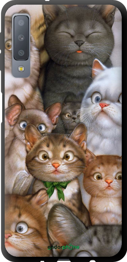 

TPU чорний чохол "Коти" для Samsung Galaxy A7 (2018) A750F