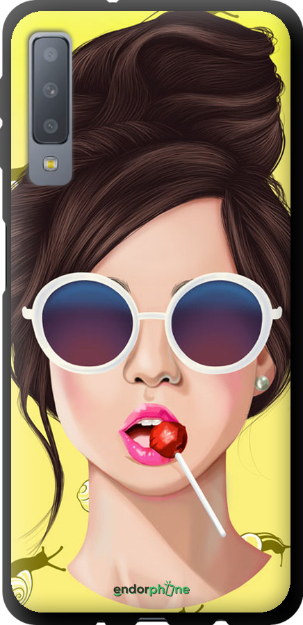 TPU чехол Дівчина з чупа-чупсом для Samsung Galaxy A7 (2018) A750F - 3979b-1582 изображение 