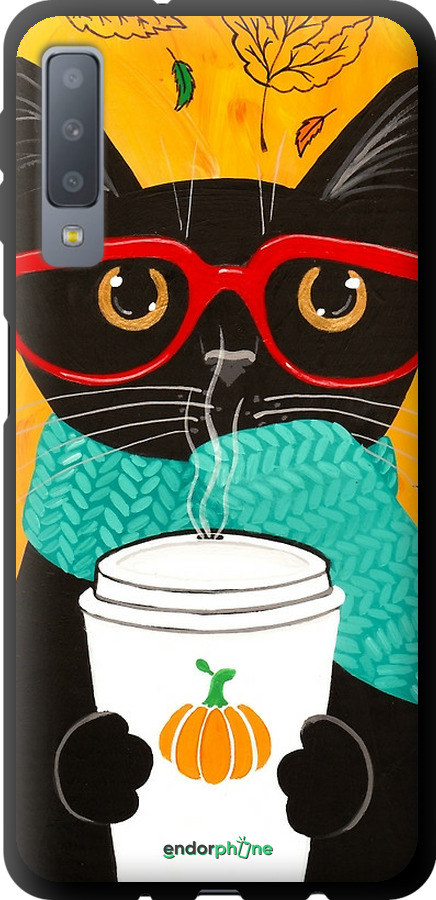 TPU чехол Осінній кіт для Samsung Galaxy A7 (2018) A750F - 4026b-1582 изображение 