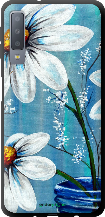 TPU чехол Красивые арт-ромашки для Samsung Galaxy A7 (2018) A750F - 4031b-1582 изображение 