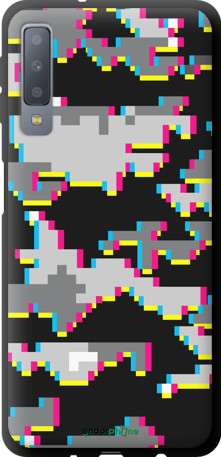 TPU чехол Пиксельный камуфляж для Samsung Galaxy A7 (2018) A750F - 5481b-1582 изображение 