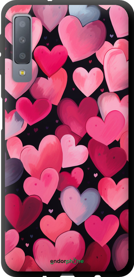 TPU чехол Сердечки 4 для Samsung Galaxy A7 (2018) A750F - 5662b-1582 изображение 