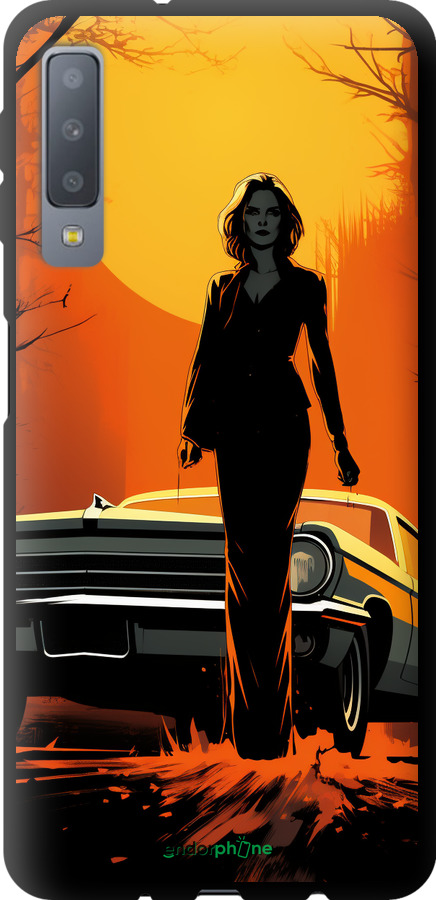 TPU чехол Чохол для телефону Дівчина біля автомобіля для Samsung Galaxy A7 (2018) A750F - 5946b-1582 изображение 