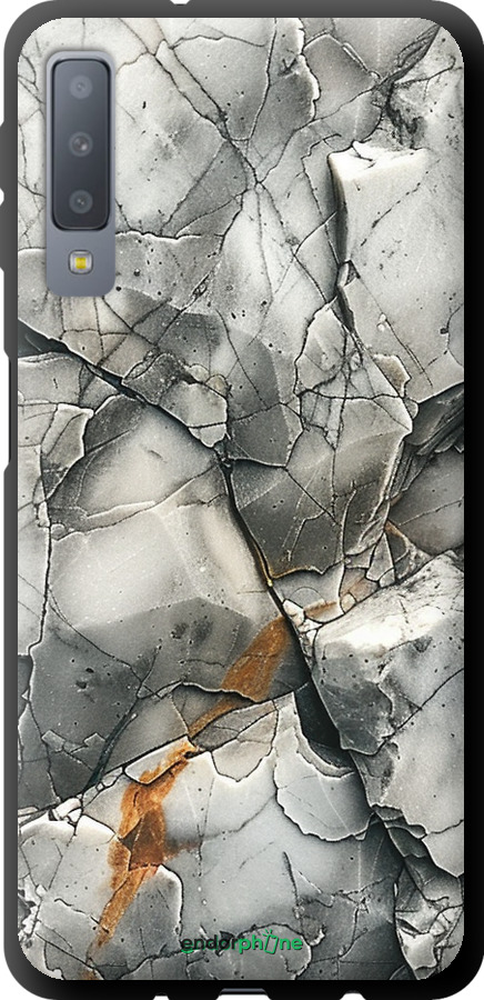 TPU чехол Серый мрамор для Samsung Galaxy A7 (2018) A750F - 6041b-1582 изображение 