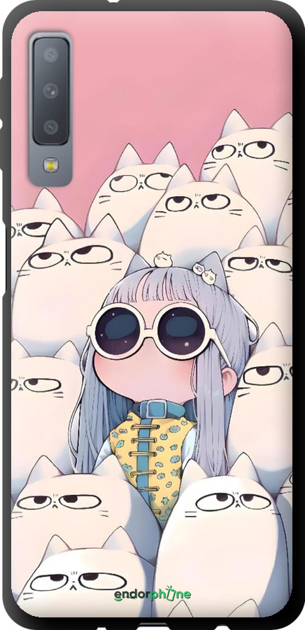 TPU чехол Малышка с котами для Samsung Galaxy A7 (2018) A750F - 6295b-1582 изображение 