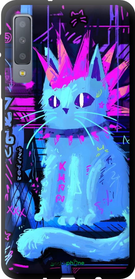 TPU чехол Кот панк для Samsung Galaxy A7 (2018) A750F - 6311b-1582 изображение 