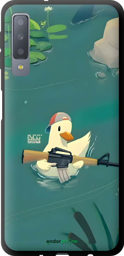 TPU чехол Уточка с автоматом для Samsung Galaxy A7 (2018) A750F - 6356b-1582 изображение 