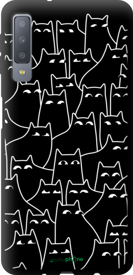 TPU чехол С изображением кошек для Samsung Galaxy A7 (2018) A750F - 6470b-1582 изображение 