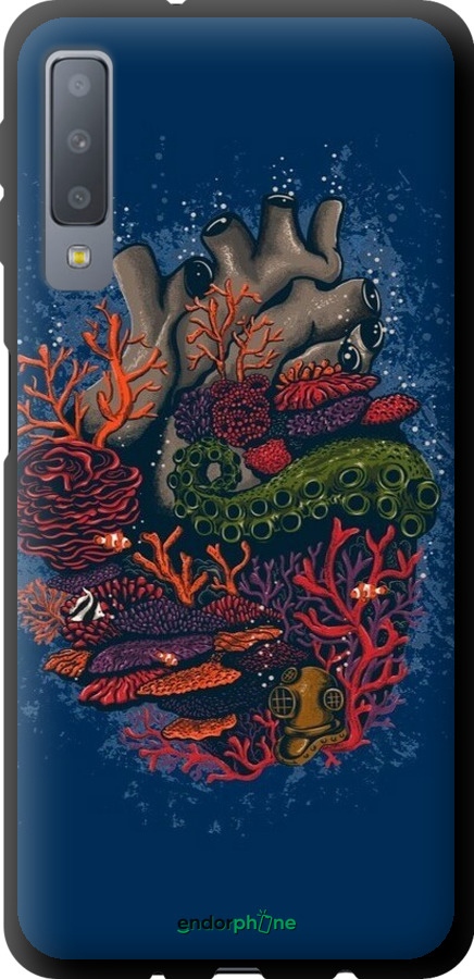 TPU чехол Сердце моря для Samsung Galaxy A7 (2018) A750F - 6506b-1582 изображение 