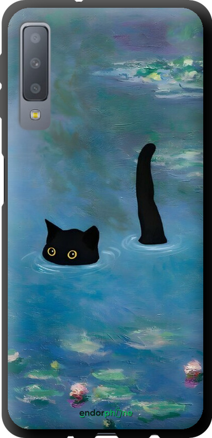 TPU чехол С изображением кота и водяной лилии Monet для Samsung Galaxy A7 (2018) A750F - 6519b-1582 изображение 