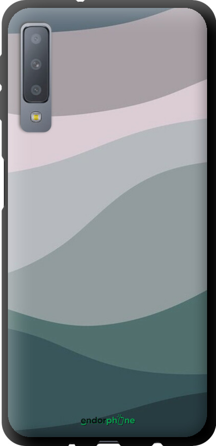 TPU чехол С фиолетовым и бирюзовым ретро-стилем и волнами для Samsung Galaxy A7 (2018) A750F - 6533b-1582 изображение 