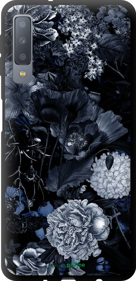 TPU чехол Анотація квітковий малюнок в синіх тонах. для Samsung Galaxy A7 (2018) A750F - 6539b-1582 изображение 