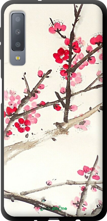 TPU чехол Принт із зображенням цвітіння сакури для Samsung Galaxy A7 (2018) A750F - 6545b-1582 изображение 