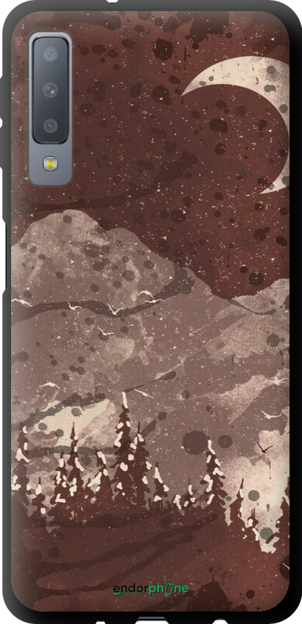 TPU чехол із зображенням місячного пейзажу у нічному лісі для Samsung Galaxy A7 (2018) A750F - 6546b-1582 изображение 