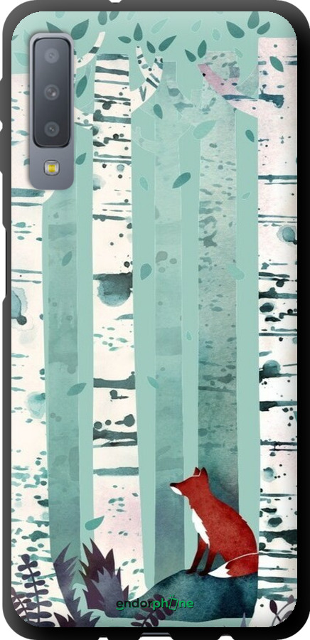 TPU чехол Лис в зелёном лесу для Samsung Galaxy A7 (2018) A750F - 6547b-1582 изображение 
