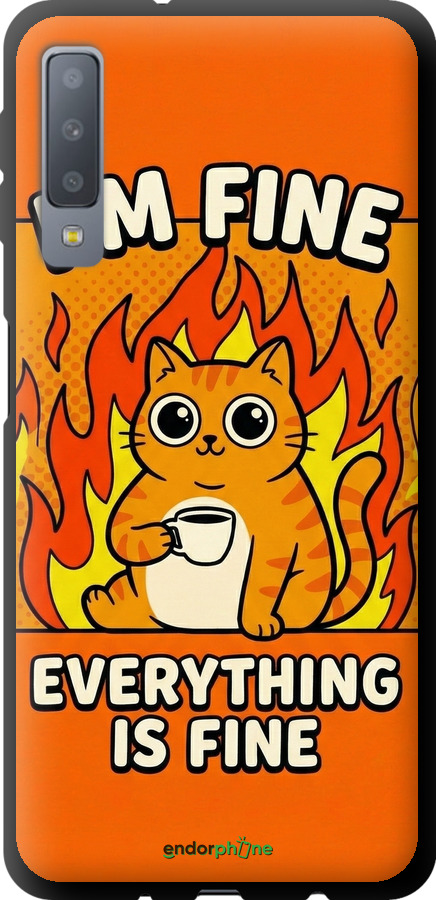 TPU чехол Funny Cat для Samsung Galaxy A7 (2018) A750F - 6786b-1582 изображение 