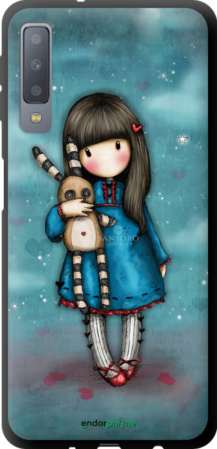 TPU чехол Девочка с зайчиком для Samsung Galaxy A7 (2018) A750F - 915b-1582 изображение 