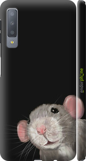 3D пластиковый матовый чехол The Peeking Rat для Samsung Galaxy A7 (2018) A750F - 6442m-1582 изображение 